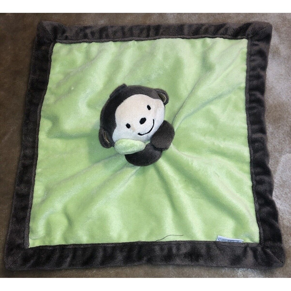 Carters Lovey Security Blanket Monkey Green Brown 13x13